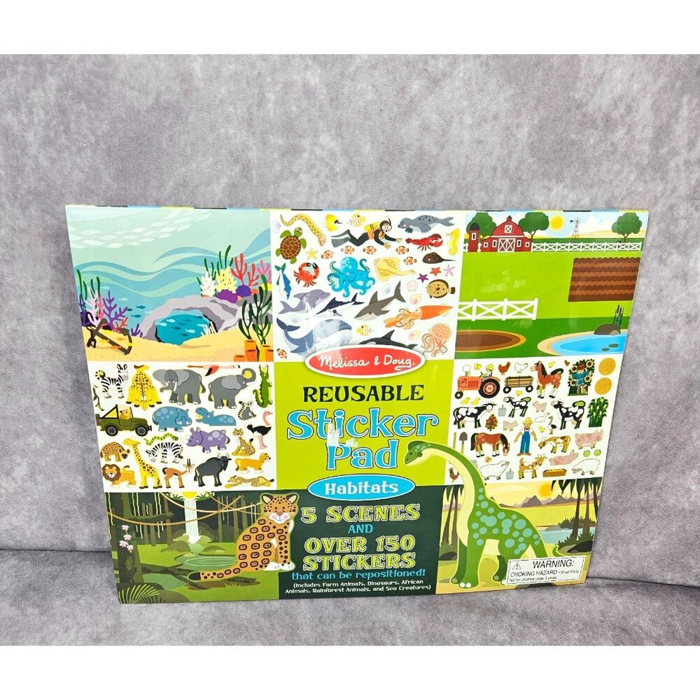 Melissa & Doug Habitats Reusable Sticker Pad 5 Scenes 150 Stickers DIY Kids Art